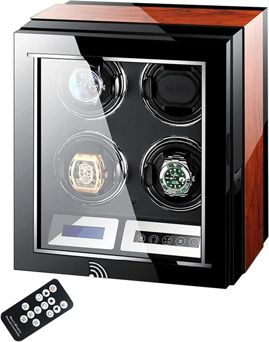 Case, Watch Winder Box, Watch Box Storage (4 0) Watch Display Box Watch Winders for Watches,Built- in LED Illumination dale and LCD Touchscreen Control, Automatic Watch Winder Box Wooden Storage 