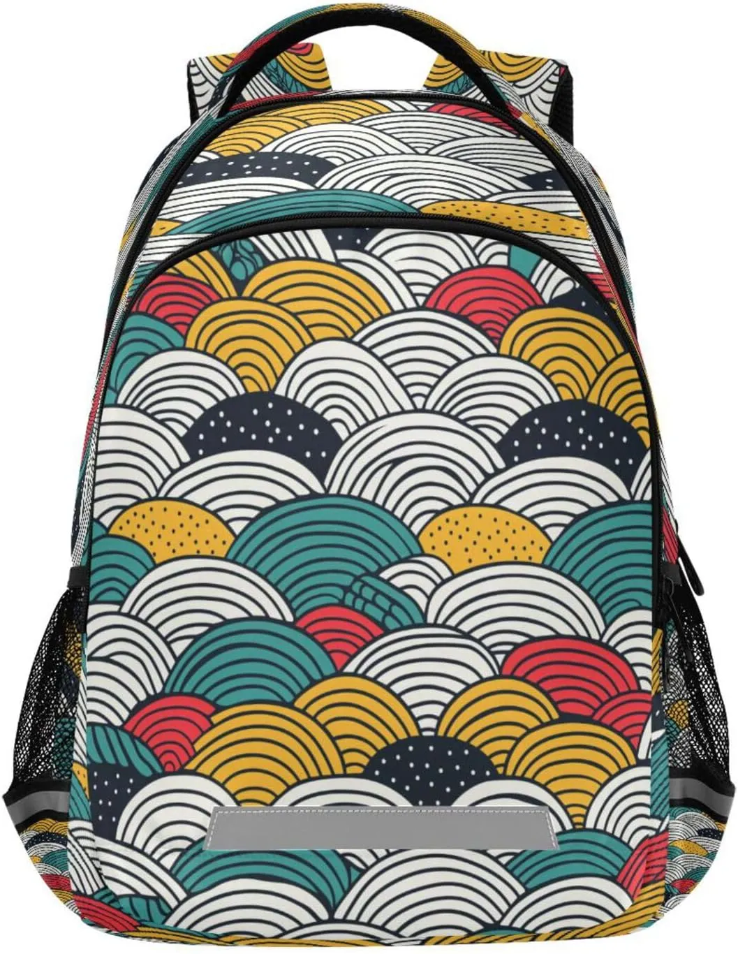 Casual Outdoor evacuate Sports Daypack with Ergonomic Shoulder Straps#54 Abstract Waves Design Waterproof Backpack - 