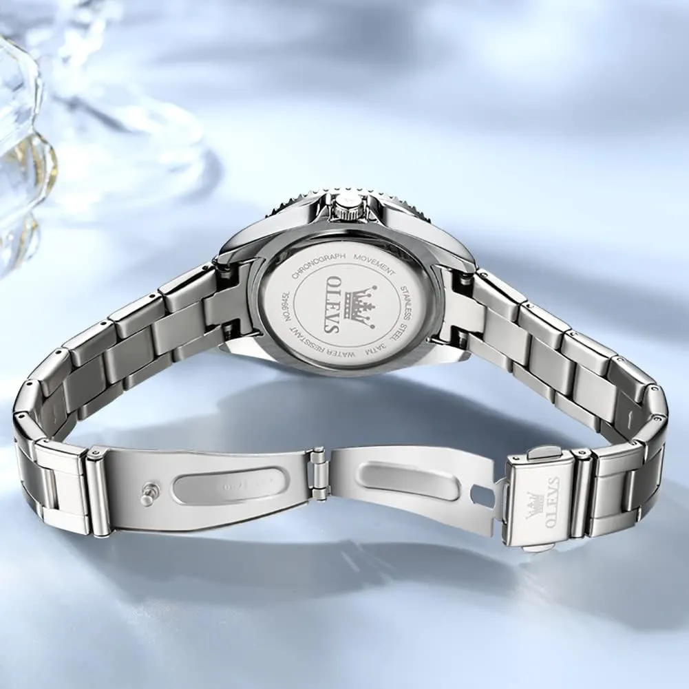 Casual Stainless Steel Watch, Small Wrist Simple Watch for Women, Elegant Diamond Roman Numerals Ladies consumption Dress Watch OLEVS Women's 