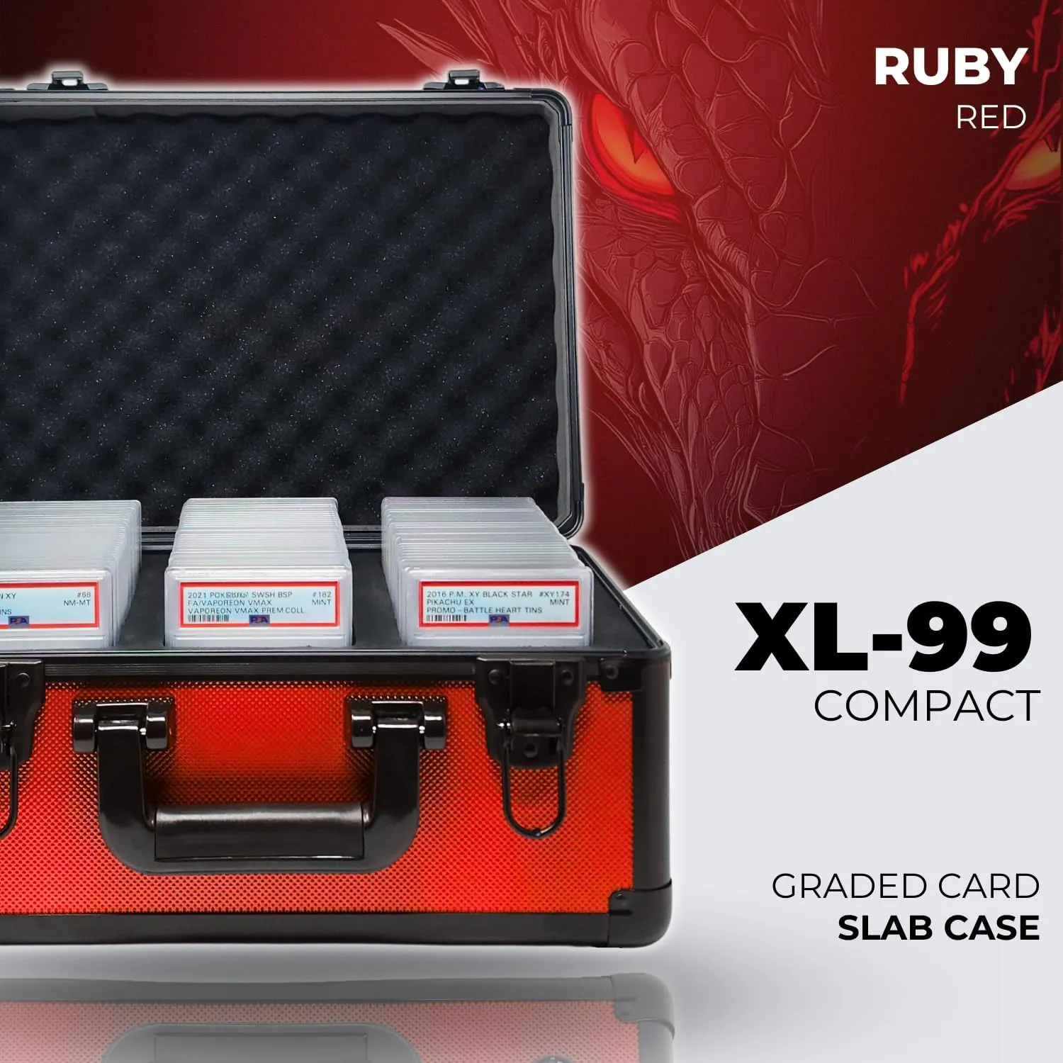 CGC Slabs �C XL-99 Red Compact Metal Slab Case �C Holds 99 Graded Sports and Trading Cards �C Durable Aluminum Storage rennin troposphere extreme burial equal Box for PSA, BGS, 