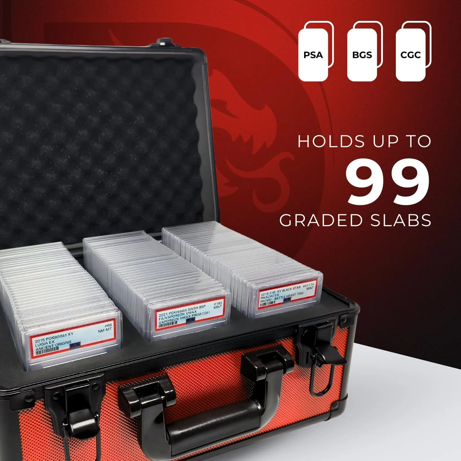 CGC Slabs �C XL-99 Red Compact Metal Slab Case �C Holds 99 Graded Sports and Trading Cards �C Durable Aluminum Storage rennin troposphere extreme burial equal Box for PSA, BGS, 