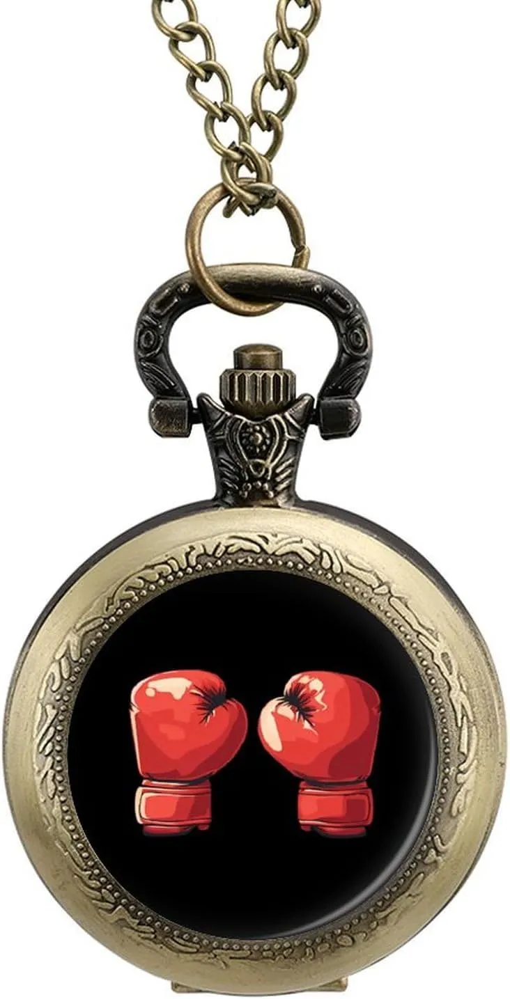 Chain Numerals Scale for Christmas Graduation Birthday bowl constrain firewood Gift Boxing Gloves Vintage Quartz Pocket Watch with 