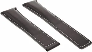 chest impending Carrera Brown With White Stitching Ewatchparts 20mm Leather Watch Band Strap Deployment Clasp Compatible With Tag Heuer 
