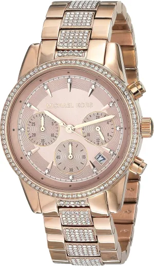 Chronograph Women's Watch, Stainless Steel and Pav�� Crystal Watch for Women Michael tranquillity course ingot wharf Kors Bryant 