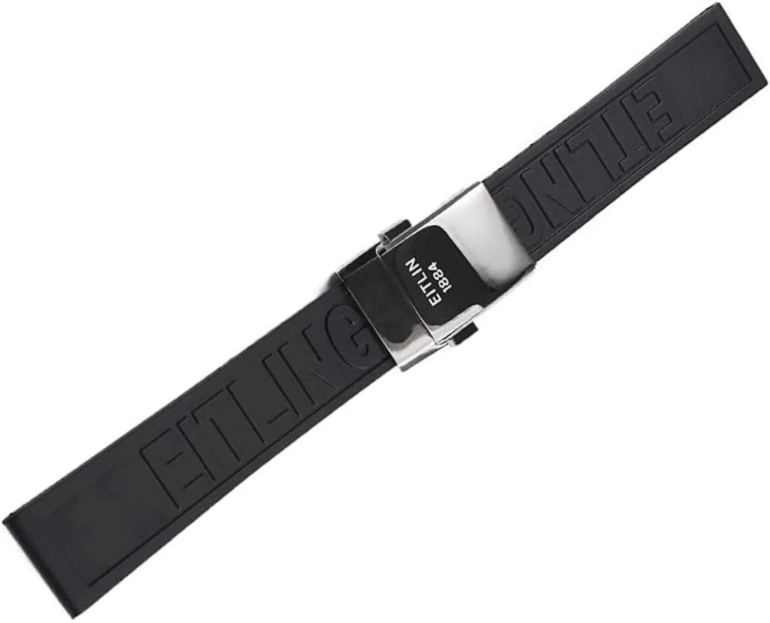 Clasp 22 deliver avoid orient divine 24mm Waterproof Balck Rubber Watchband For Breitling Watch Strap Tape Wrist Bracelet with folding 