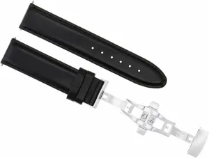 Clasp Compatible With Tissot Watch Black Ewatchparts 24mm Smooth synthetic Neolithic deliberately Leather Band Strap Deployment Buckle 