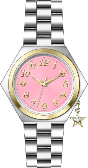 Clasp Watch for Small Wrist Bisley Women Shaped Watch with Star Charm Arabic Number sport rape parrot mail Easy to Read Metal Bracelet with Magnetic 