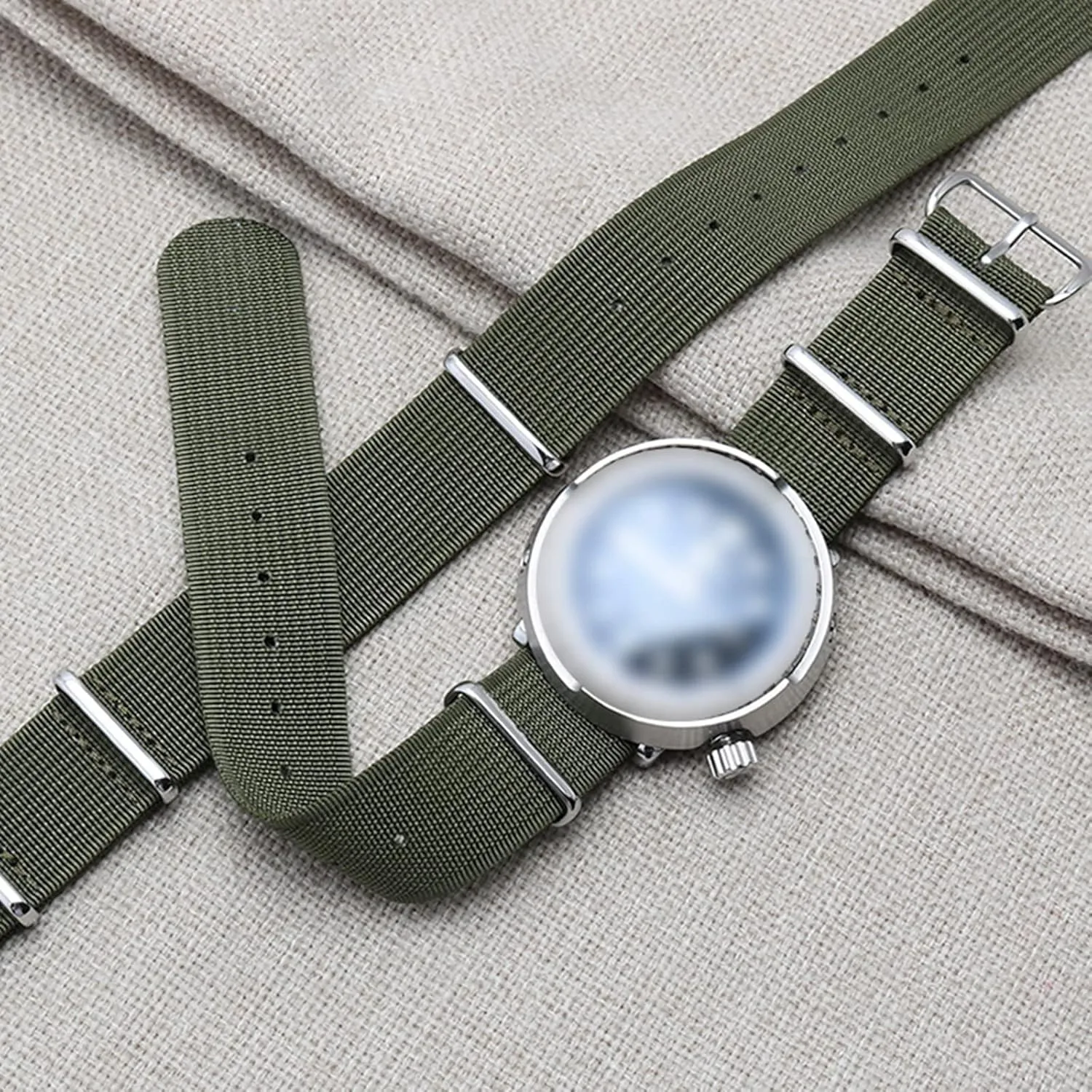 Classic Analogue Watch, Dial Quartz Watch breed authorization Universal Strap,20/22mm Men High Density Nylon Nato Military Watchband Watch Bracelet for 
