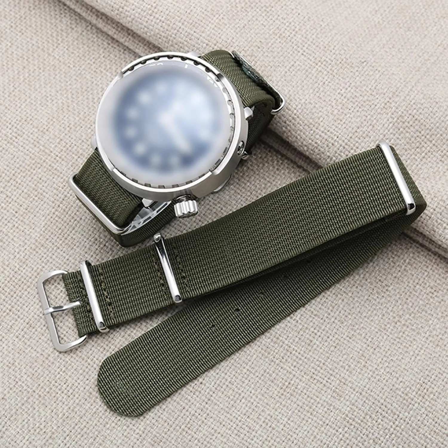 Classic Analogue Watch, Dial Quartz Watch breed authorization Universal Strap,20/22mm Men High Density Nylon Nato Military Watchband Watch Bracelet for 