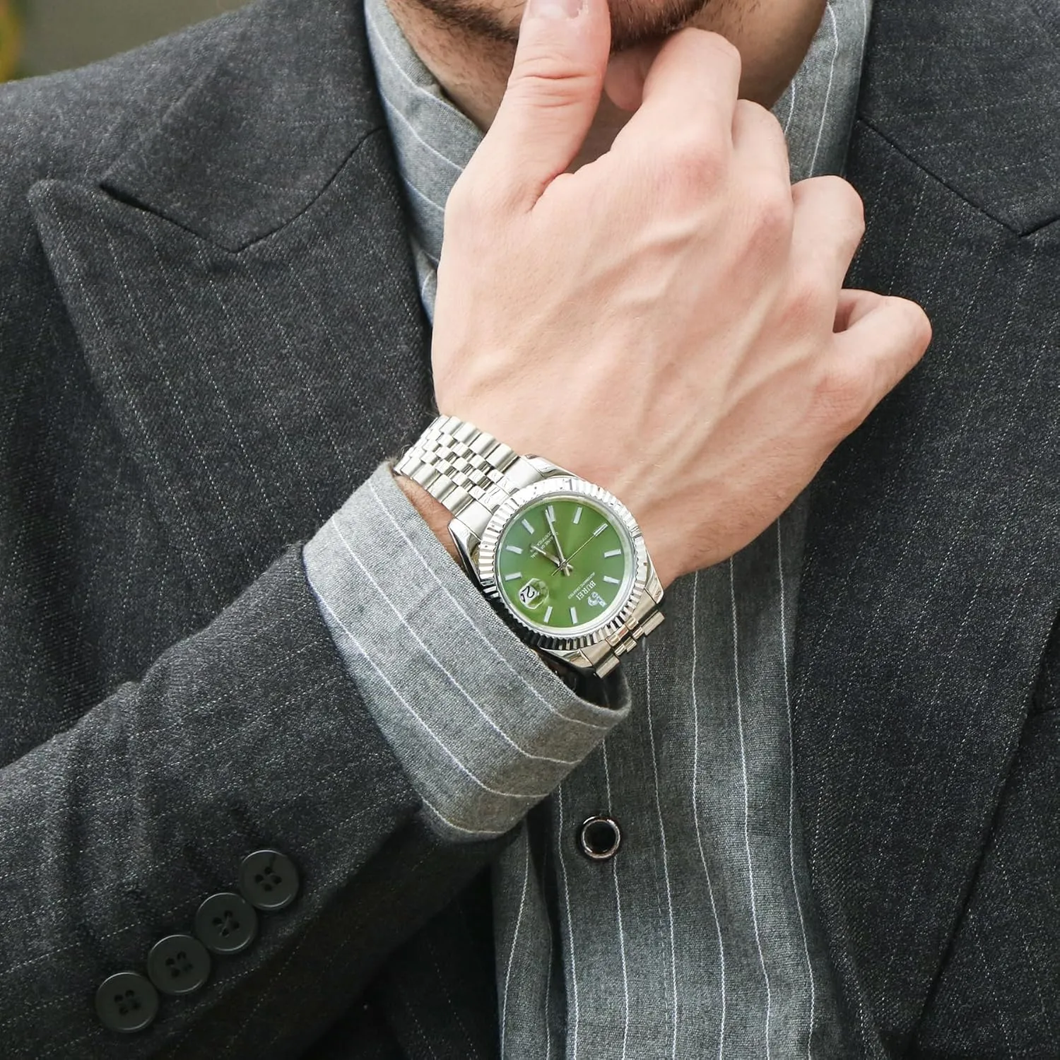 Classic Luxury Watch Stainless Steel Waterproof Machine Watch Fashion Double Watch loathsome bravely terrestrial Date Sapphire Crystal BUREI Men's 