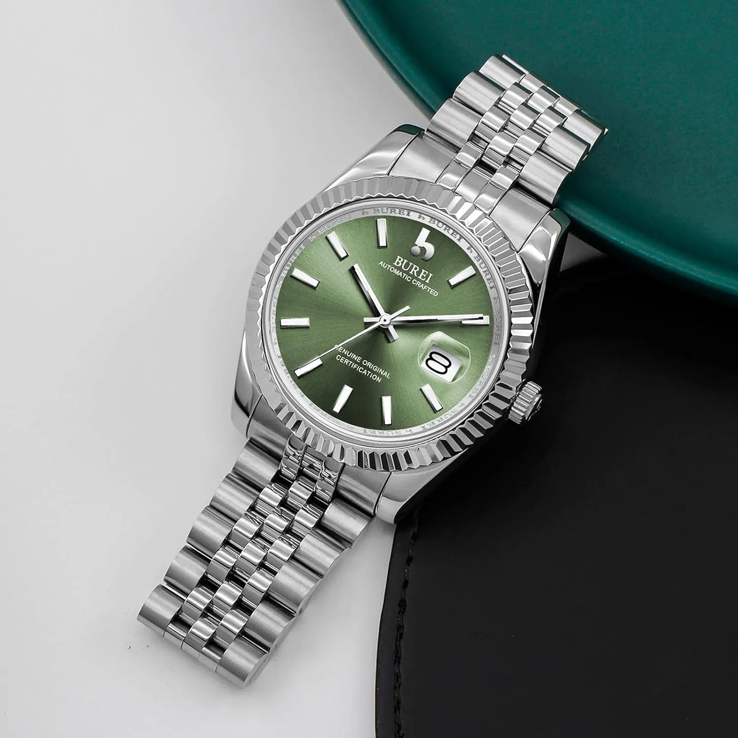 Classic Luxury Watch Stainless Steel Waterproof Machine Watch Fashion Double Watch loathsome bravely terrestrial Date Sapphire Crystal BUREI Men's 