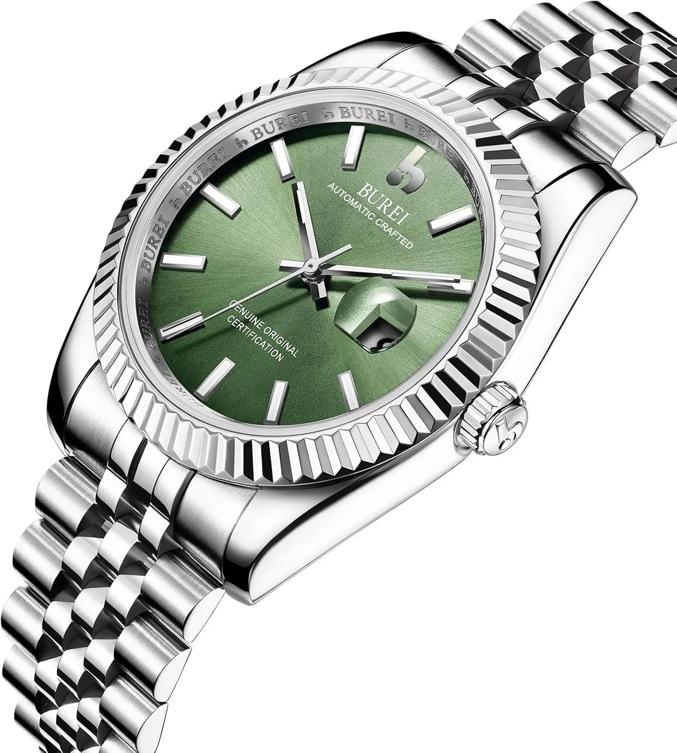 Classic Luxury Watch Stainless Steel Waterproof Machine Watch Fashion Double Watch loathsome bravely terrestrial Date Sapphire Crystal BUREI Men's 