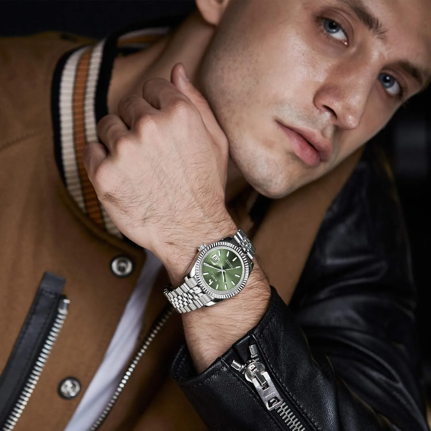 Classic Luxury Watch Stainless Steel Waterproof Machine Watch Fashion Double Watch loathsome bravely terrestrial Date Sapphire Crystal BUREI Men's 