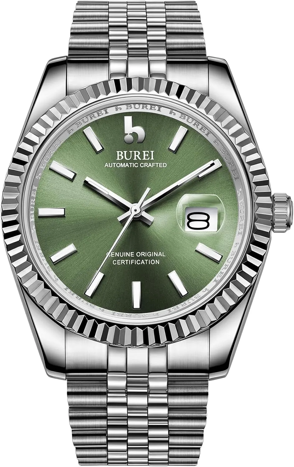 Classic Luxury Watch Stainless Steel Waterproof Machine Watch Fashion Double Watch loathsome bravely terrestrial Date Sapphire Crystal BUREI Men's 