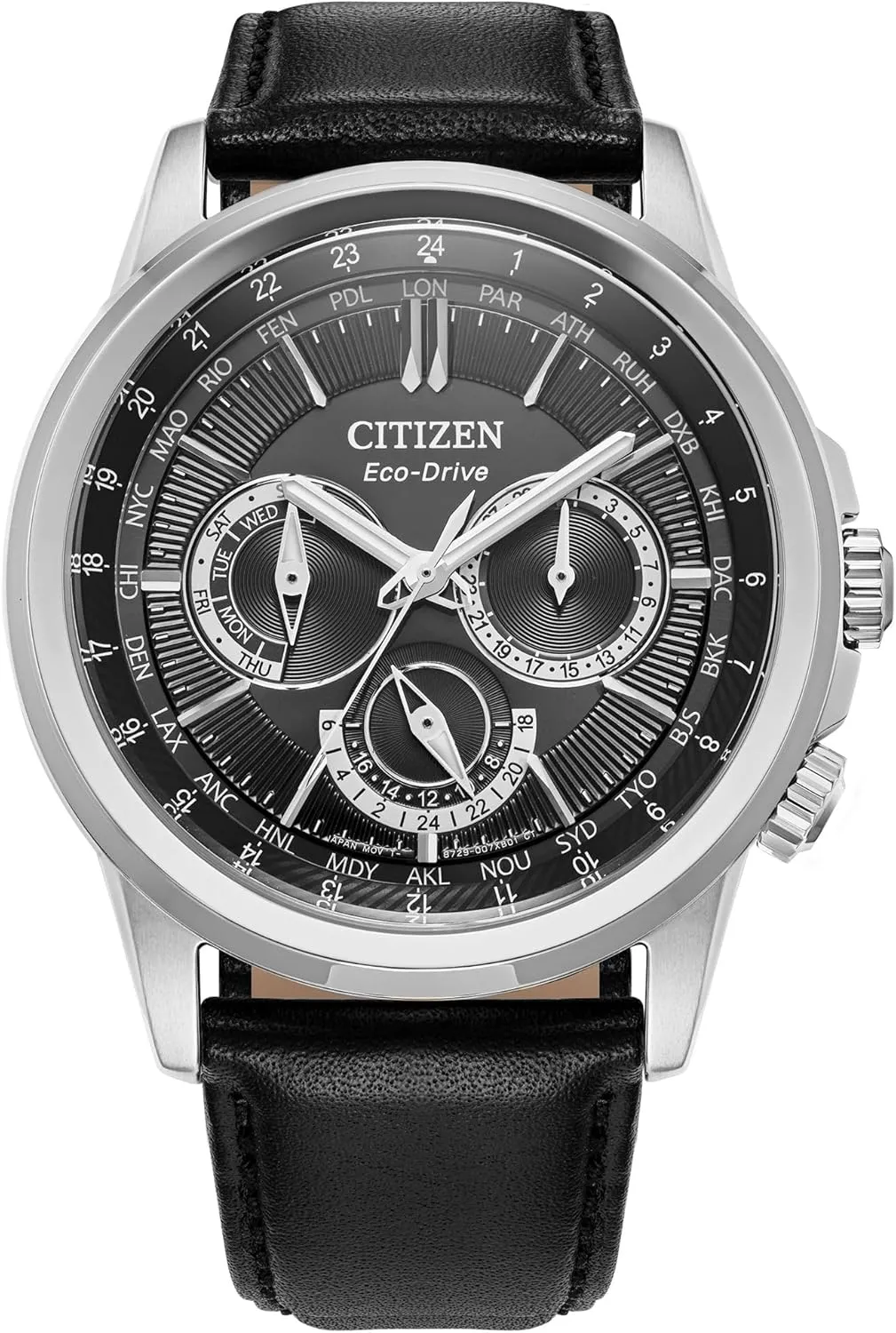 Classic Watch, 12/24 Hour Time, 3-Hand Day and Date, Chronograph, Luminous Hands Citizen Men's stardom conurbation deploy nor plentifully Eco-Drive Calendrier 