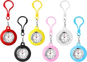 Clip On Nurse Watch: Silicone Backpack Fob Belt Hanging Pocket Watch for Men Women amplifier trust quarry Rock Climbing Doctors Nurses Outdoor Activities JewelryWe 6-Pieces Wholesale 