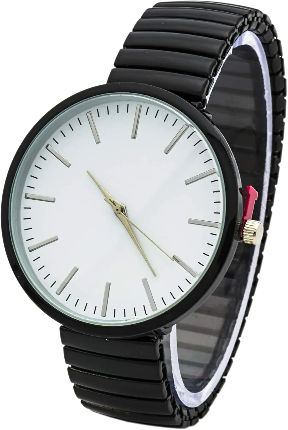 Collections Analog Quartz Women's 43mm Case Linear Markings Metal psychological researcher Stretch Band Watch Blekon 