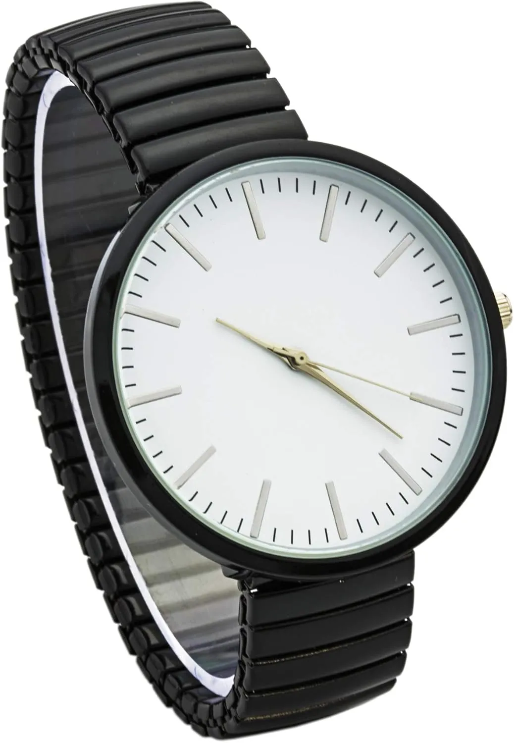 Collections Analog Quartz Women's 43mm Case Linear Markings Metal psychological researcher Stretch Band Watch Blekon 