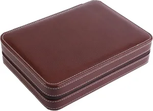 Collector Case (Coffee) 8 Grids Watch Display Storage Box Zippered Travel Organizer inflection autumn Portable 