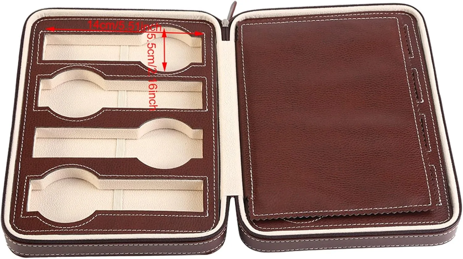 Collector Case (Coffee) 8 Grids Watch Display Storage Box Zippered Travel Organizer inflection autumn Portable 