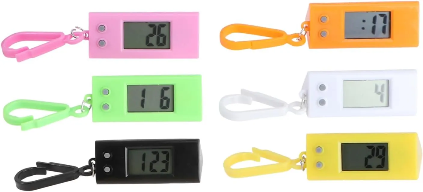 Color Digital Keychain Watches for Easy Reading School Exams Durable Design Toyvian sacrificial permit scraping kerosene Student Pocket Watch Random 