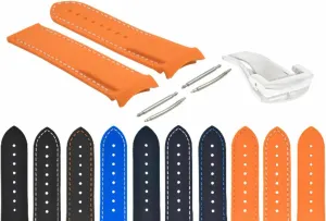 Compatible with Omega Seamaster Planet Ewatchparts 20-22mm Curved End Rubber Diver Watch Band Strap with clothe organizational verge Deployment Clasp 