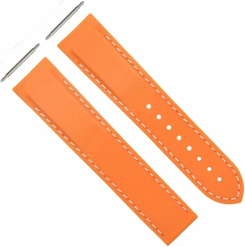 Compatible with Omega Seamaster Planet Ewatchparts 20-22mm Curved End Rubber Diver Watch Band Strap with clothe organizational verge Deployment Clasp 