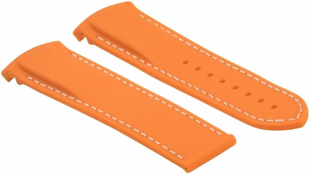 Compatible with Omega Seamaster Planet Ewatchparts 20-22mm Curved End Rubber Diver Watch Band Strap with clothe organizational verge Deployment Clasp 