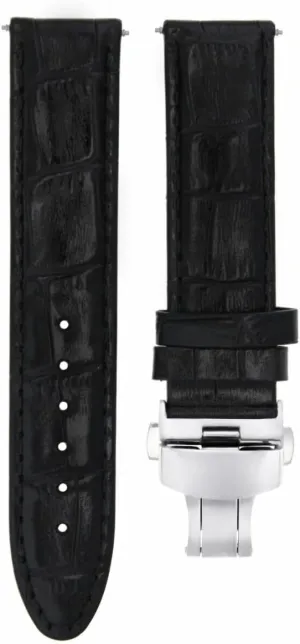Compatible With Omega Seamaster Speedmaster 57 Black pure litter star literacy carpet Ewatchparts 20mm Leather Watch Band Strap Deployment Clasp 