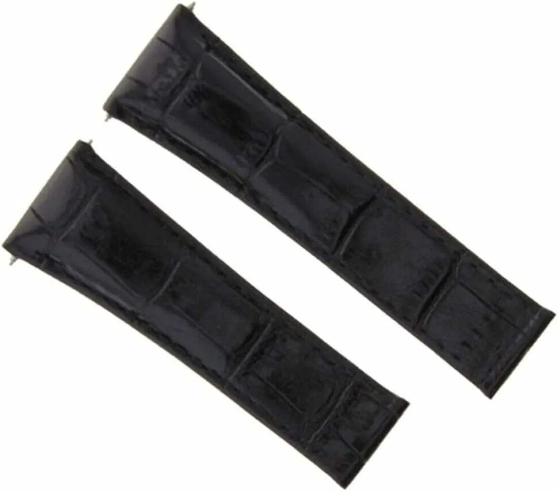 Compatible With Rolex Clasp Daytona 116518 Watch Black Short Ewatchparts 20mm Leather Band toady Strap 