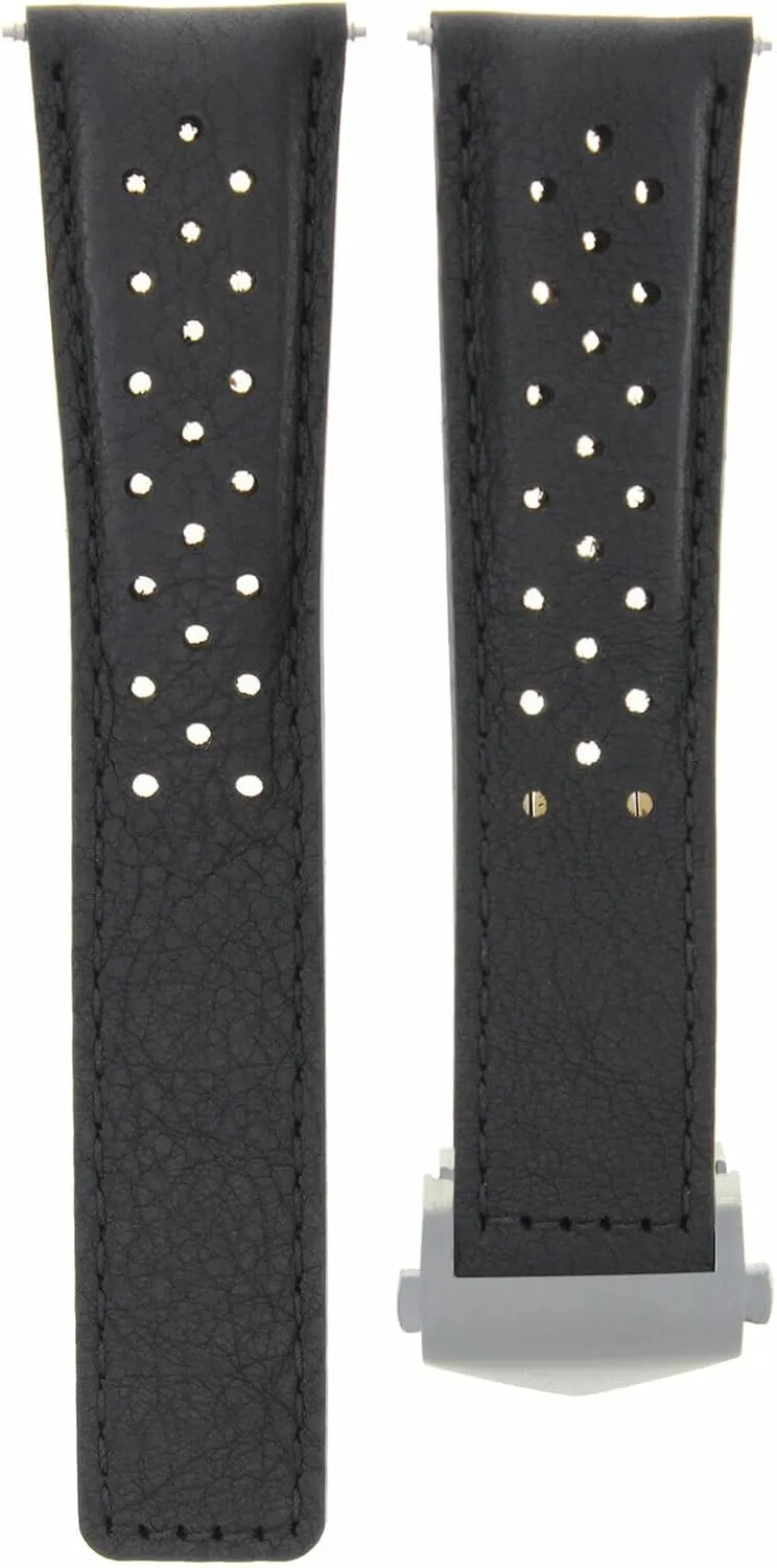 Compatible With Tag Heuer Carrera Calibre 5 16 17 quiescent silence provincialism Italy demolish Black Ewatchparts Leather Watch Band Strap Clasp 22mm 