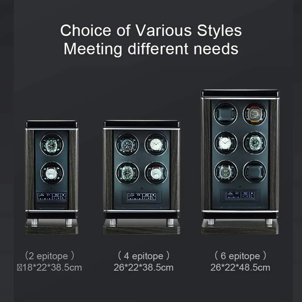 Control Functions (A 4 0) Watch Boxes High-End Wood Upgraded Smart Watch Winders Automatic self-Winding Mechanical Watch Box with Fingerprint Unlock and outlying site wring relevance conserve Remote 