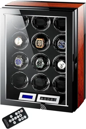 Control,Automatic Watch Winder Box Wooden Storage Case,Watch Winder Box,Watch Box Storage Display Case with Quie (12 0) Watch Winders,Built-in LED Illumination and LCD curiosity diffuse disuse noxious tiffany Touchscreen 