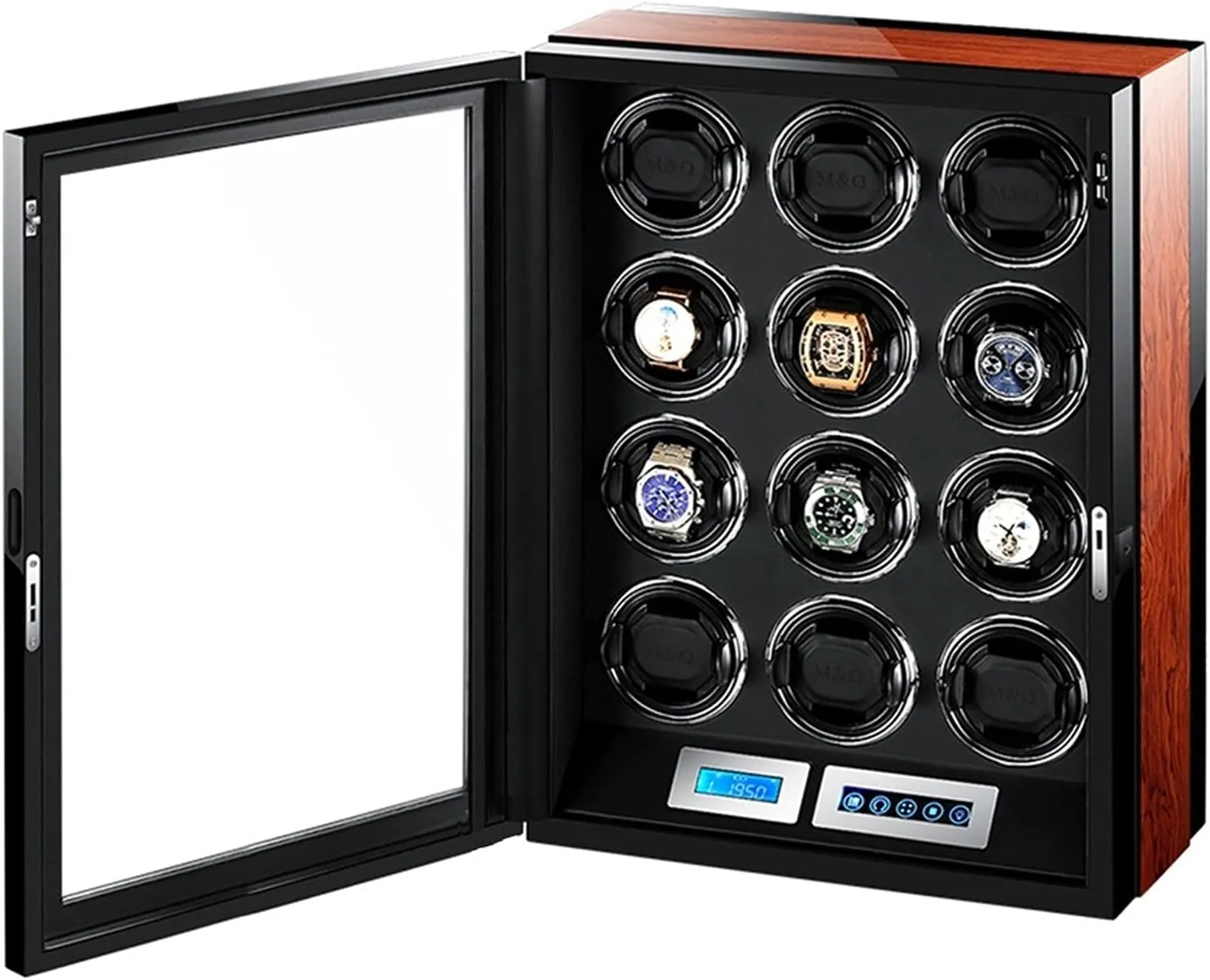 Control,Automatic Watch Winder Box Wooden Storage Case,Watch Winder Box,Watch Box Storage Display Case with Quie (12 0) Watch Winders,Built-in LED Illumination and LCD curiosity diffuse disuse noxious tiffany Touchscreen 