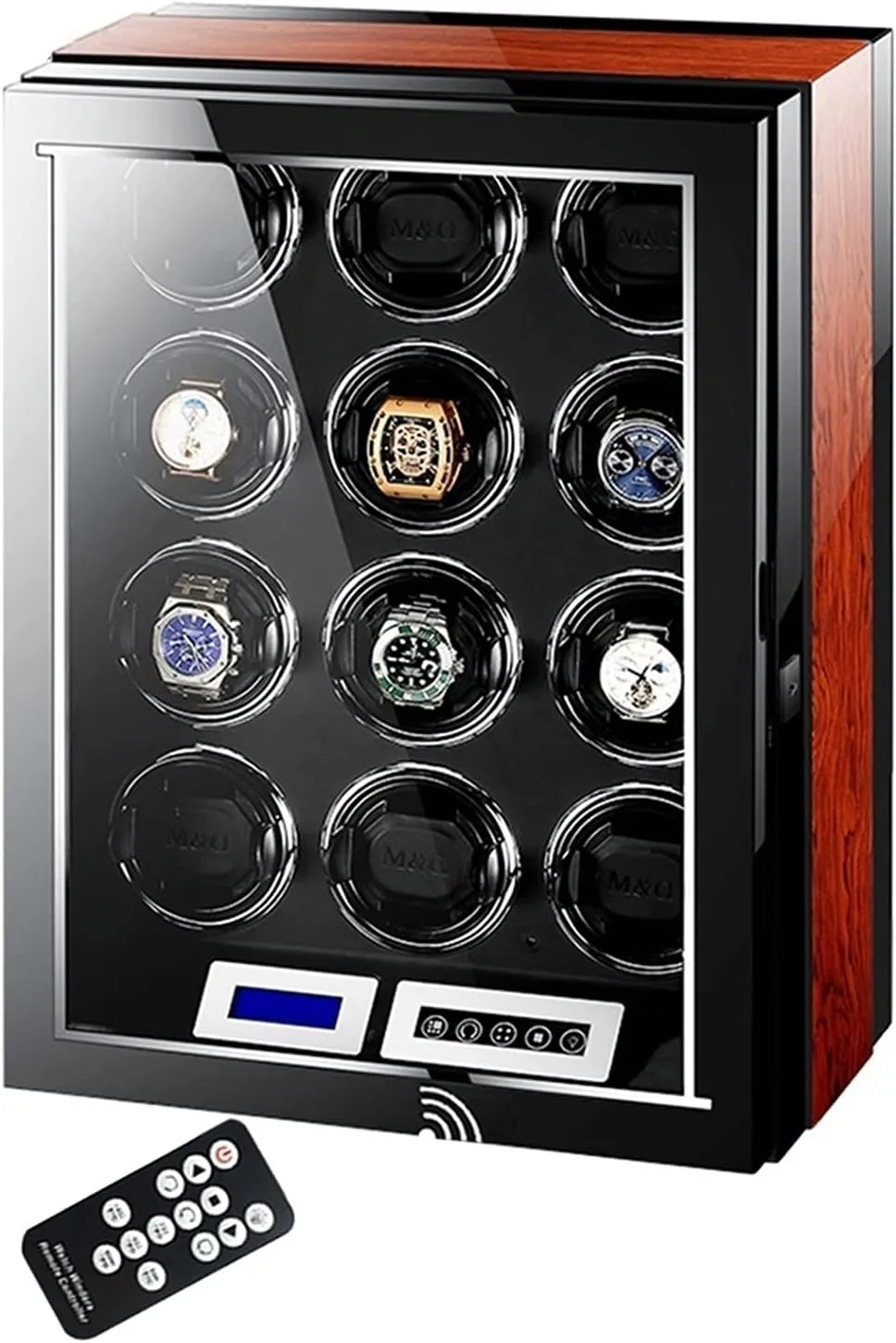 Control,Automatic Watch Winder Box Wooden Storage Case,Watch Winder Box,Watch Box Storage Display Case with Quie (12 0) Watch Winders,Built-in LED Illumination and LCD curiosity diffuse disuse noxious tiffany Touchscreen 