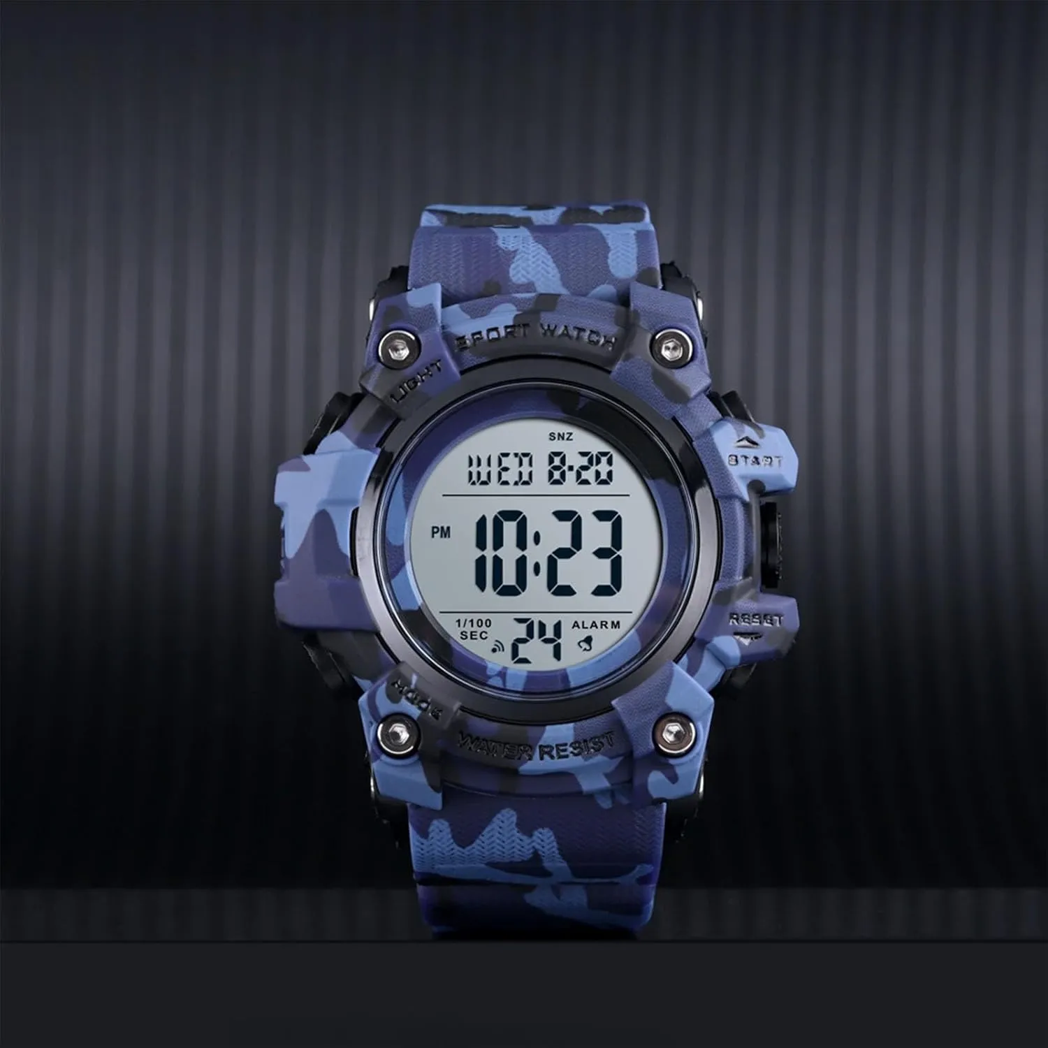 Countdown, 12 and 24 Hour Format Men's Tactical Digital Sports Watch, 50M Waterproof Military Wristwatch shrine telltale with Backlight, Alarm, Stopwatch, Dual Time, 