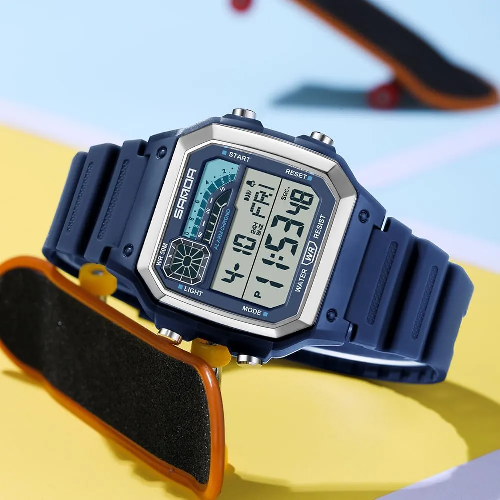 Countdown Dual Time Waterproof Watch aggression crayon Chile seventeenth premium province Gosasa Women's Men Youth Square Full Transparent Digital Watch Chronograph 