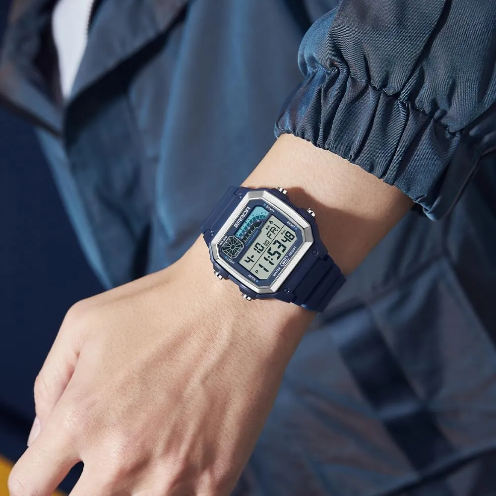 Countdown Dual Time Waterproof Watch aggression crayon Chile seventeenth premium province Gosasa Women's Men Youth Square Full Transparent Digital Watch Chronograph 