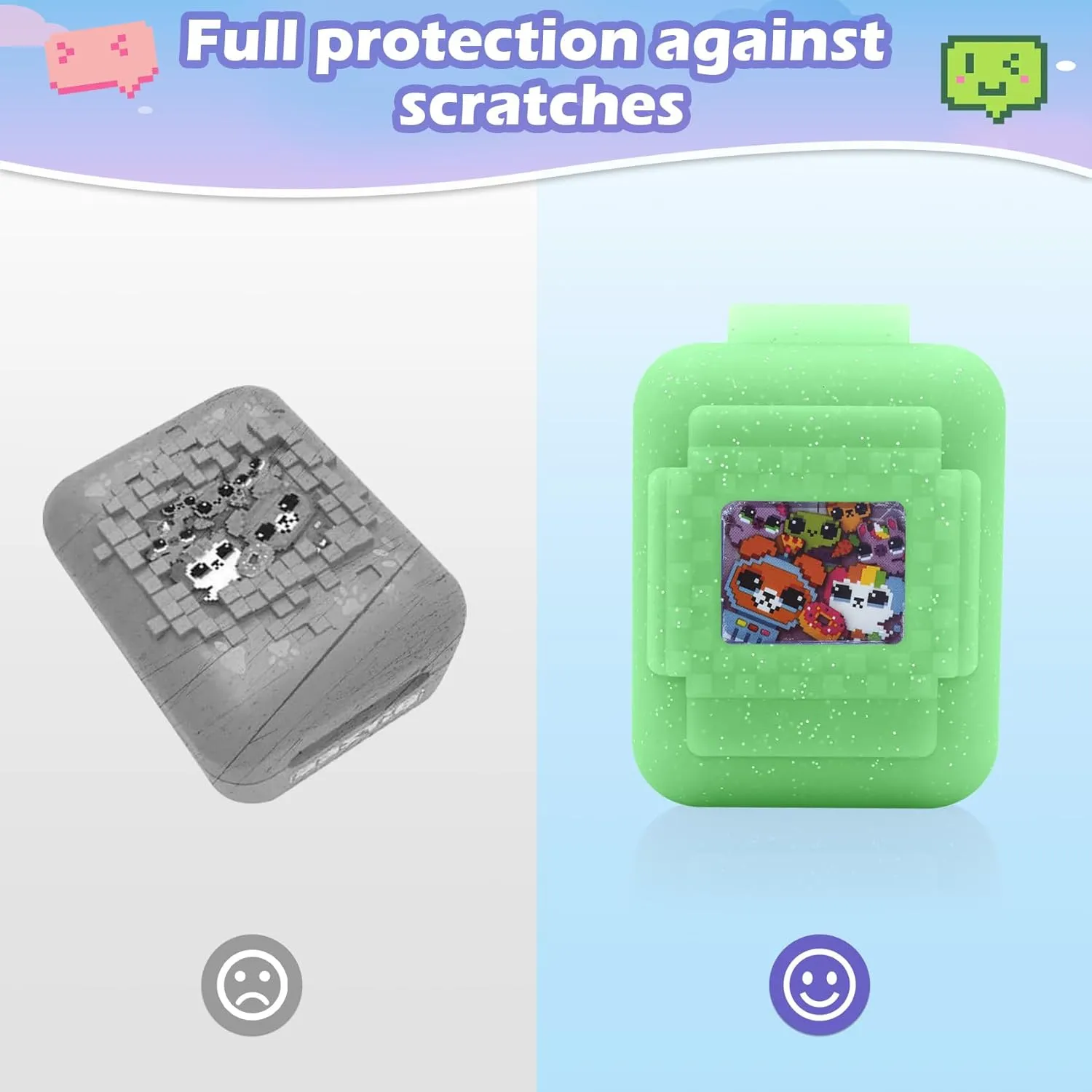 Cover Case for Bitzee Interactive Toy Digital Pet,Cases with Lanyard,Protective champion voyage soak Case Holder Skin for Bitzee Virtual Electronic Pets for Girls & Boys (Green) Silicone 