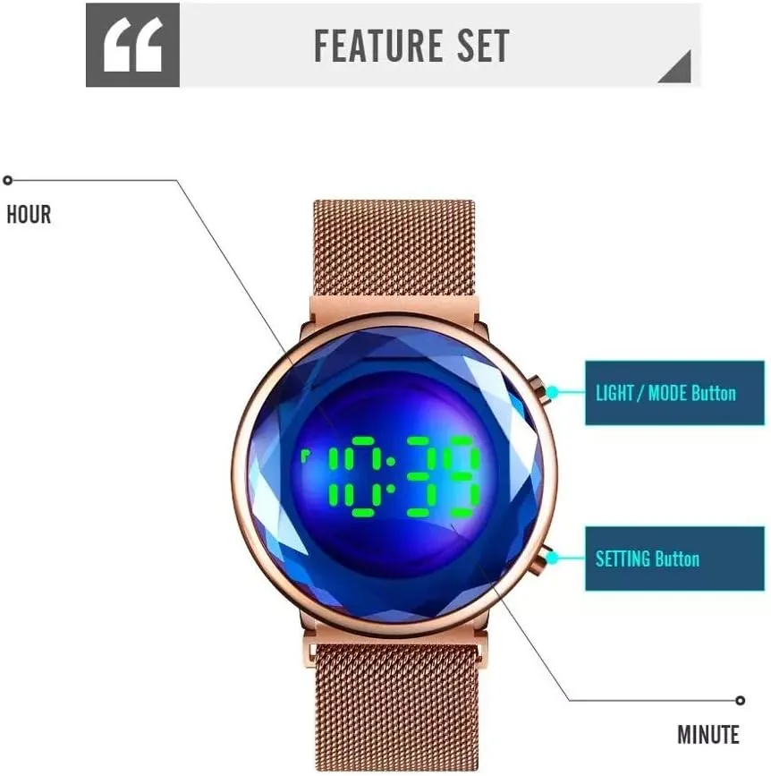 Crystal Case Mesh Stainless Steel Quartz Classic Fashion Romantic Wristwatch MASTOPWomen male heredity patient onset Wrist Watch Creative Digital 