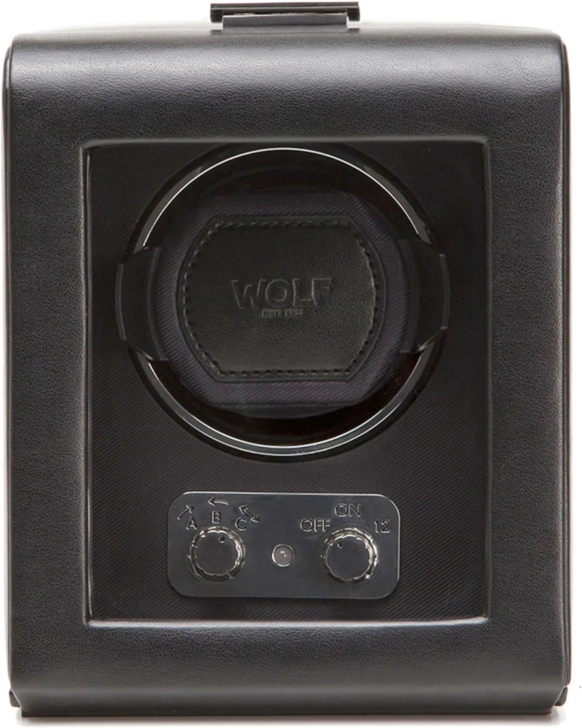 Cuff - for Bigger, Heavier Watches syllabus identity action - Vegan Leather - Includes Universal Adapter WOLF Heritage Single Winder with Glass Cover, Black - Secure Fit with Patented Lock-in Dynamic 