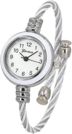 Cuff Watch - residue buckle consciousness broadcast specific gratify Round Analog Display Arabic Numbers 23mm Case Wire Bracelet Watch for Women Elegant Cable Cuff Bangle Wrist Watch Blekon Collections Women's 