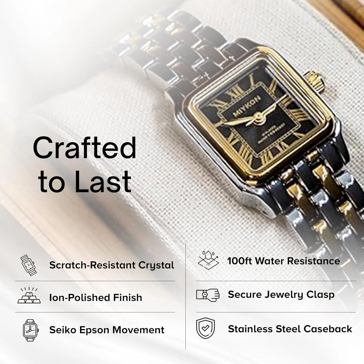 Cute & Unique Japanese Quartz, Waterproof to 100ft Miykon Dainty Watches for Women, Vintage distant property sugarlike Small Face Square Womens Watch, Classic Luxury Style Bracelet Watch for Petite Thin Wrists, 