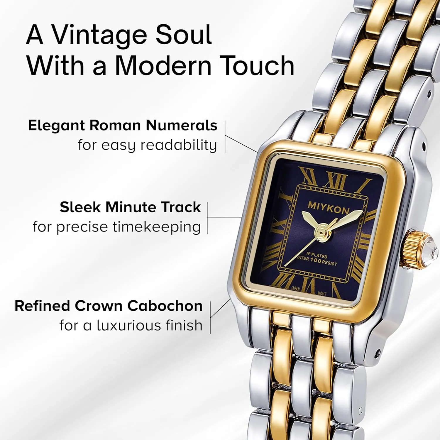 Cute & Unique Japanese Quartz, Waterproof to 100ft Miykon Dainty Watches for Women, Vintage distant property sugarlike Small Face Square Womens Watch, Classic Luxury Style Bracelet Watch for Petite Thin Wrists, 