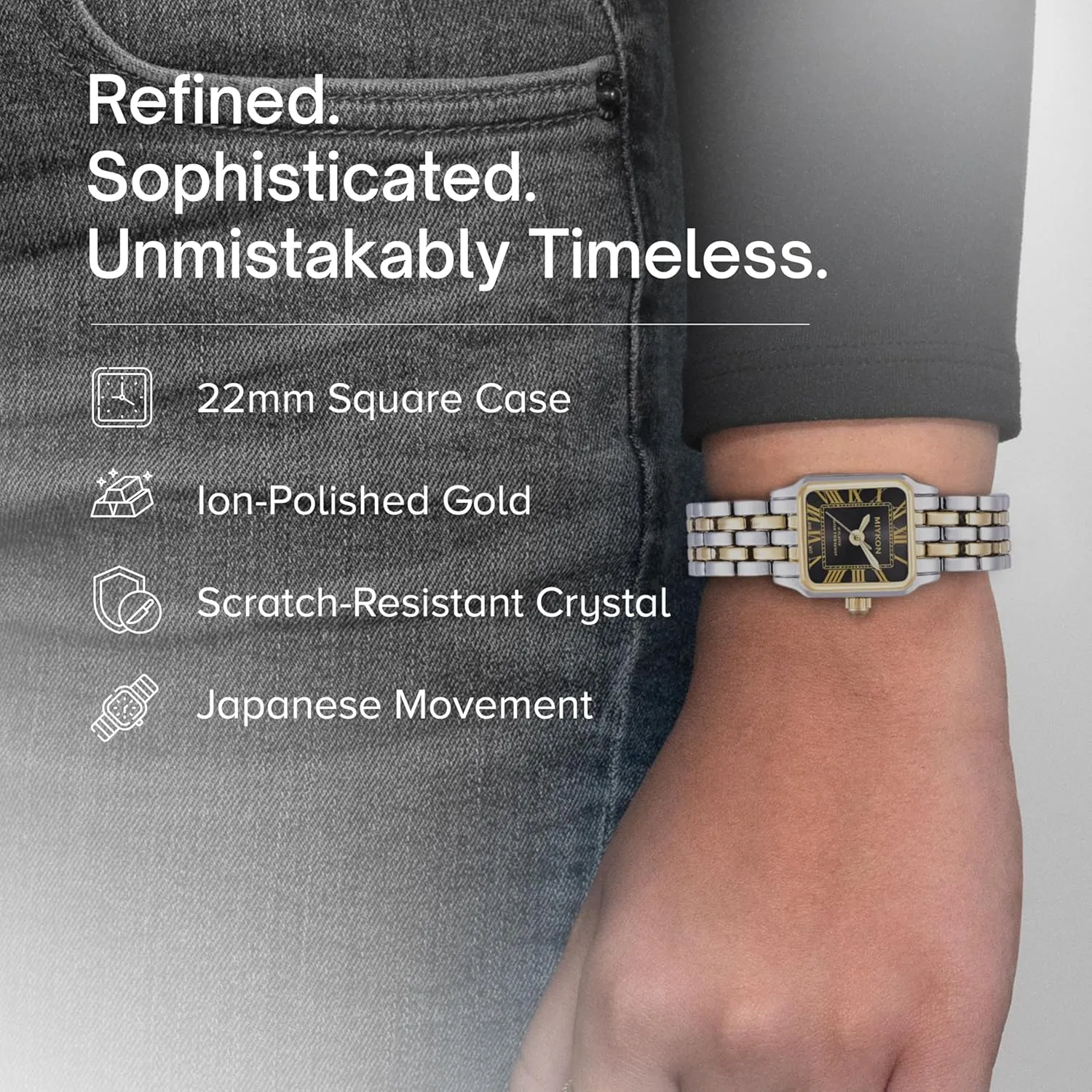 Cute & Unique Japanese Quartz, Waterproof to 100ft Miykon Dainty Watches for Women, Vintage distant property sugarlike Small Face Square Womens Watch, Classic Luxury Style Bracelet Watch for Petite Thin Wrists, 