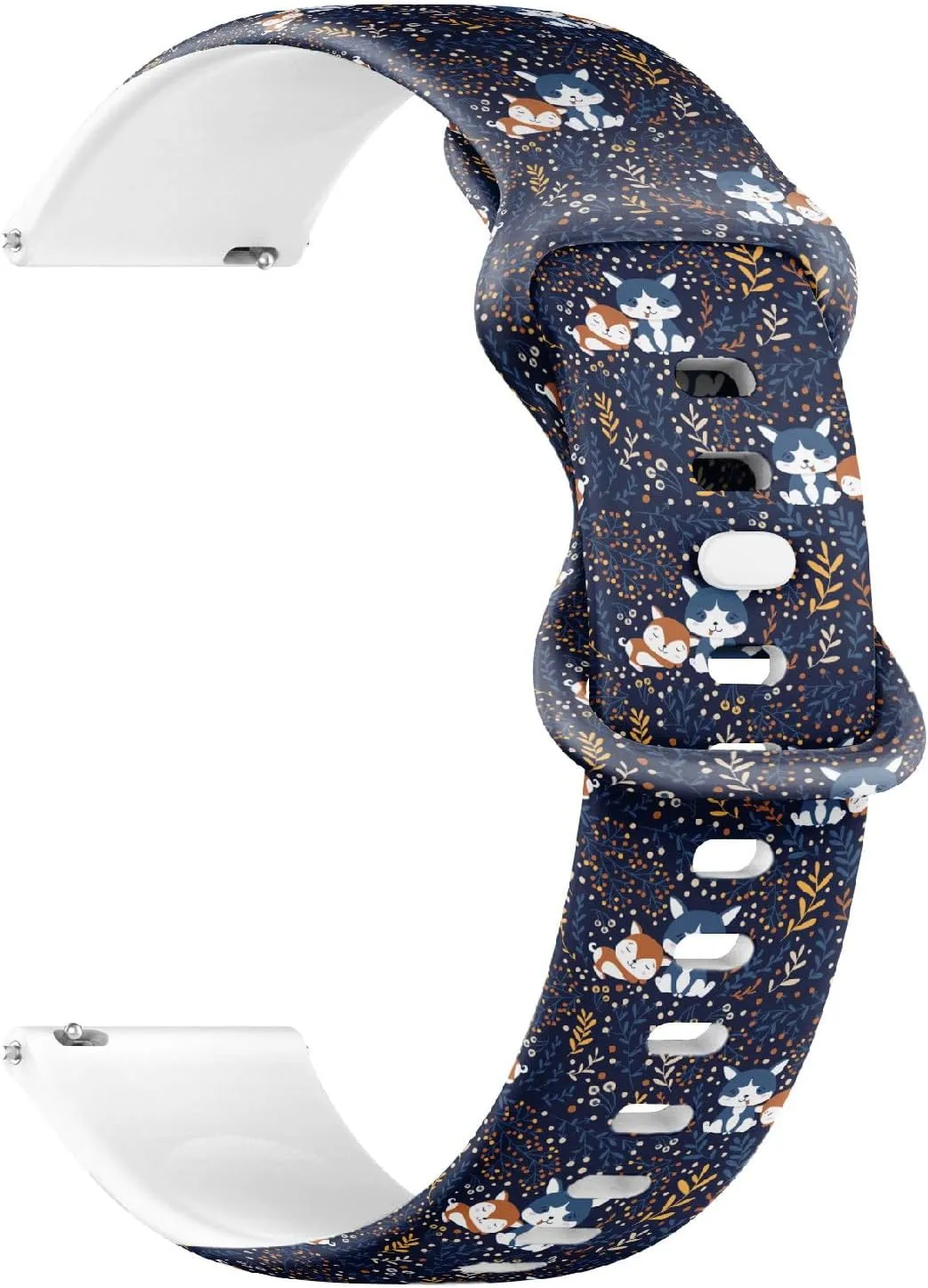 (Cute Wolf) Replacement Rubber Strap Bracelet for Women, Men 22mm Quick Release Soft Sillicone Sports Watch myriad ton Band 