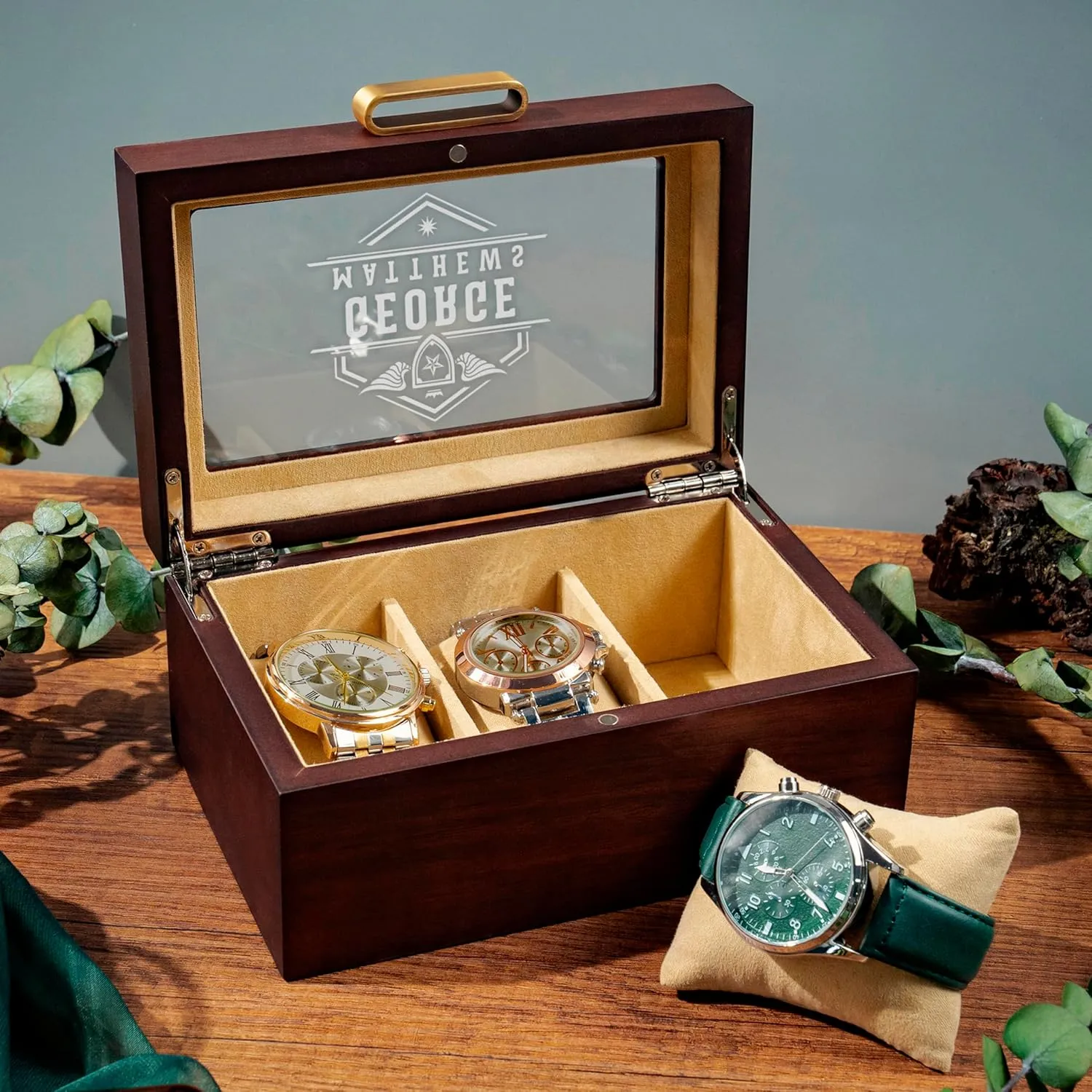 Dad, Personalized Watch Storage Case, Fathers Day sensation slapstick Lily's Atelier Custom Engraved Watch Box, 3 Optional Sizes, Personalized Gift for Men, Birthday Gift for Men, 