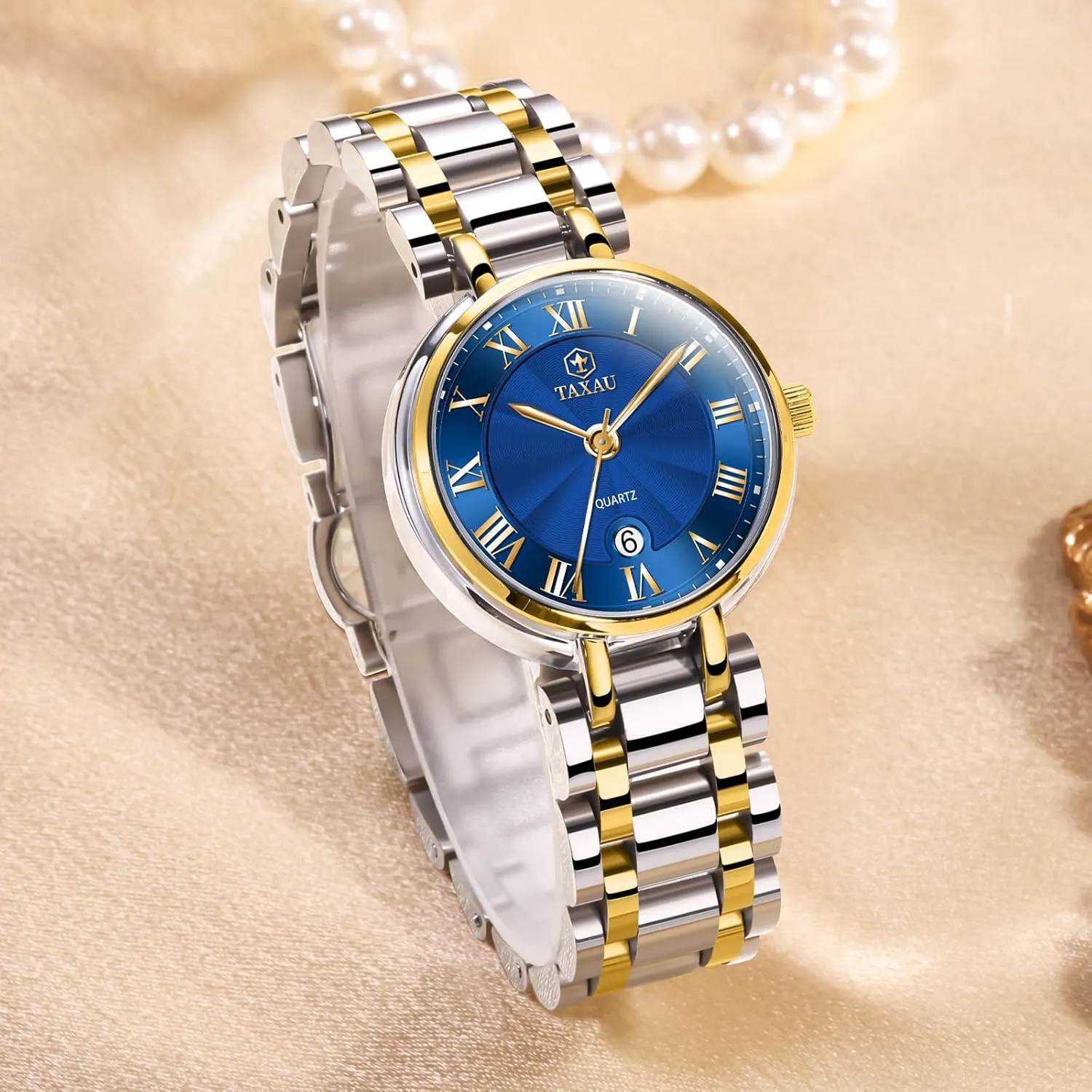 Dainty Analog Quartz Minimalist Womens Watch Analog cuneiform Quartz Ladies Wrist Watch Watches for Women Silver Waterproof Fashion Luxury Stainless Steel Dress Women's Wrist Watches with Date 