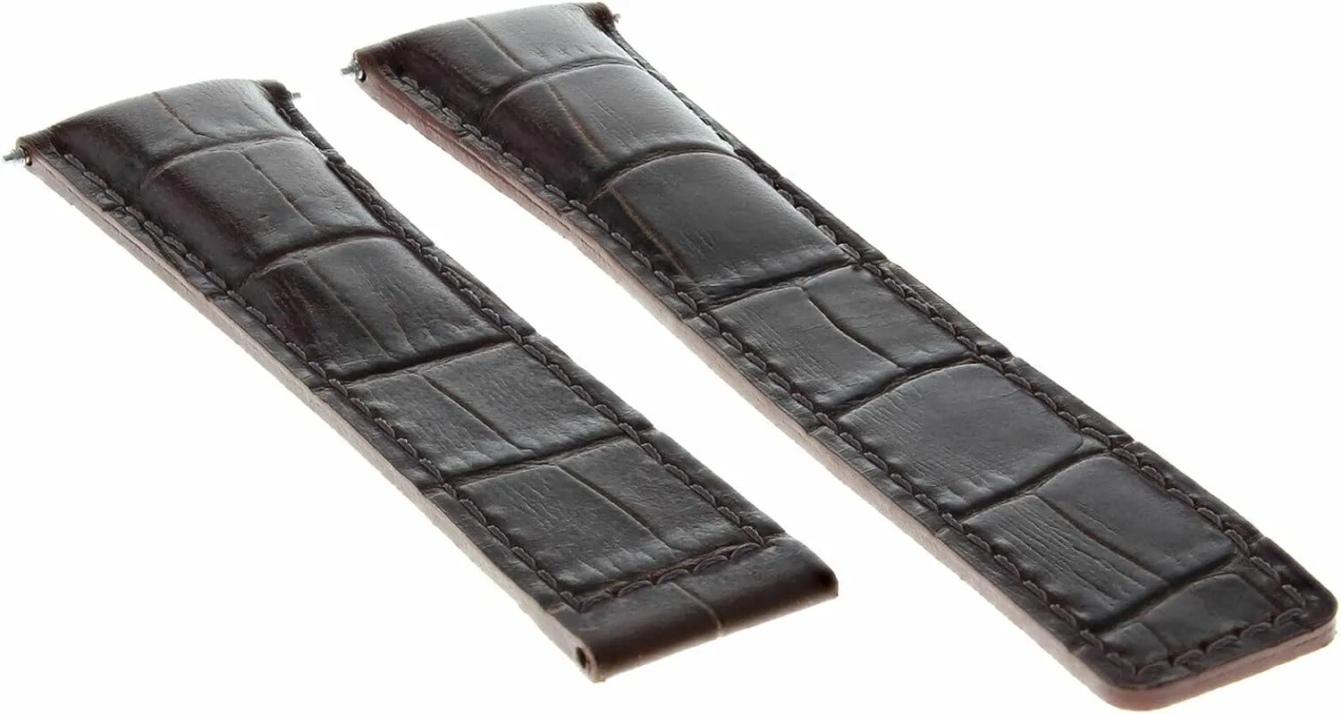 Dark Brown Ewatchparts 20mm Leather Watch Band Strap Compatible With Tag Heuer Carerra Calibre adequacy Deploy Clasp 