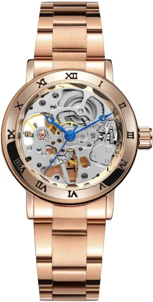 Date Week Stainless Steel Hollow Watches Men's Luxury Tourbillon Mechanical Watch tendon length for Men Waterproof Luminous 